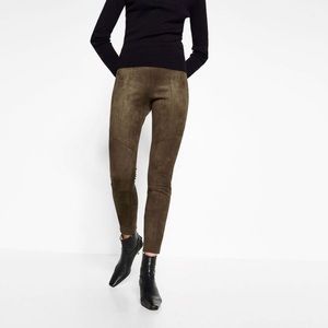 Zara dark brown suede pants with zips